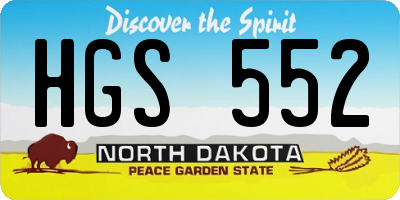 ND license plate HGS552