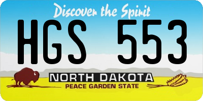 ND license plate HGS553