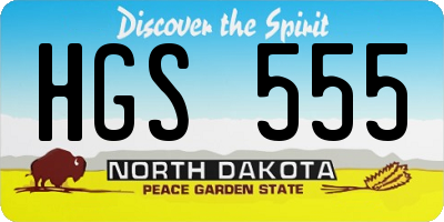 ND license plate HGS555