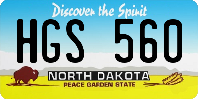 ND license plate HGS560