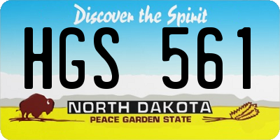 ND license plate HGS561