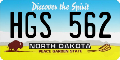 ND license plate HGS562