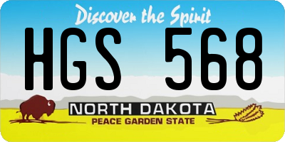 ND license plate HGS568