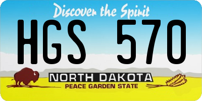 ND license plate HGS570