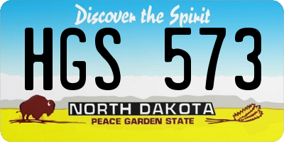 ND license plate HGS573