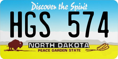 ND license plate HGS574