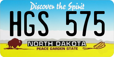 ND license plate HGS575