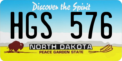 ND license plate HGS576