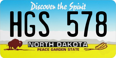 ND license plate HGS578