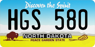 ND license plate HGS580