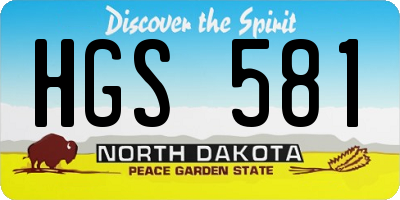 ND license plate HGS581