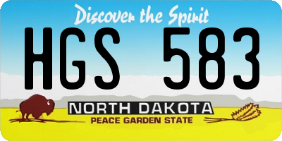ND license plate HGS583