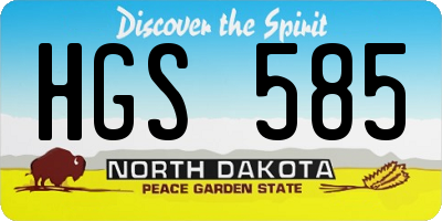 ND license plate HGS585