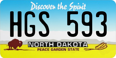 ND license plate HGS593