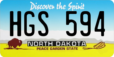 ND license plate HGS594