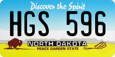 ND license plate HGS596