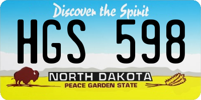 ND license plate HGS598