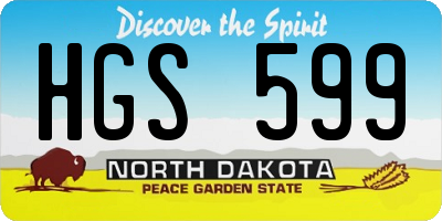 ND license plate HGS599