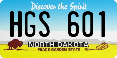 ND license plate HGS601