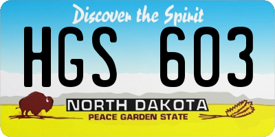 ND license plate HGS603