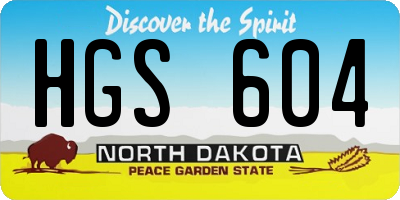 ND license plate HGS604