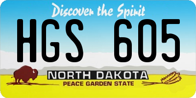 ND license plate HGS605