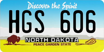 ND license plate HGS606