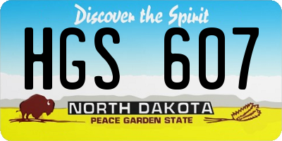ND license plate HGS607