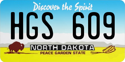 ND license plate HGS609