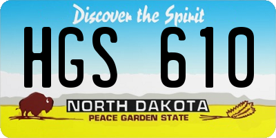 ND license plate HGS610