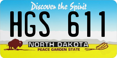 ND license plate HGS611