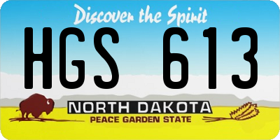 ND license plate HGS613