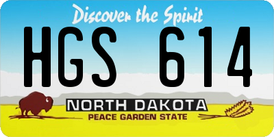 ND license plate HGS614