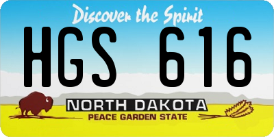 ND license plate HGS616
