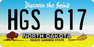 ND license plate HGS617
