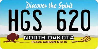 ND license plate HGS620