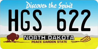 ND license plate HGS622