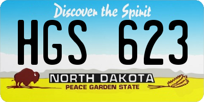 ND license plate HGS623