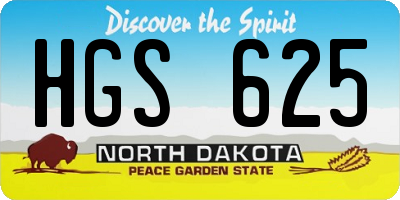 ND license plate HGS625