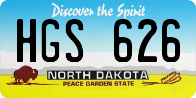 ND license plate HGS626