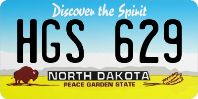 ND license plate HGS629