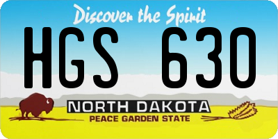 ND license plate HGS630