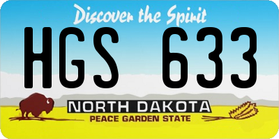 ND license plate HGS633