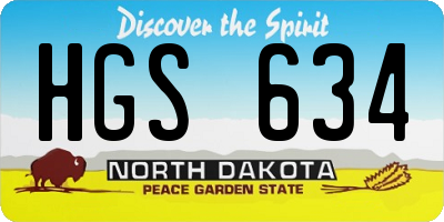 ND license plate HGS634