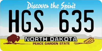 ND license plate HGS635