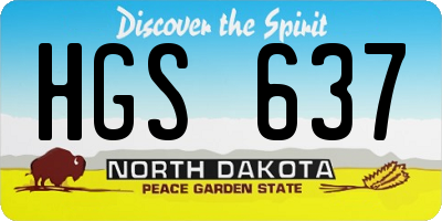 ND license plate HGS637