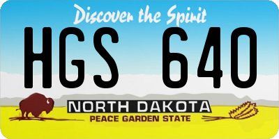 ND license plate HGS640