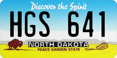 ND license plate HGS641