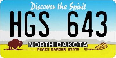 ND license plate HGS643