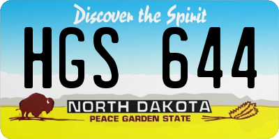 ND license plate HGS644
